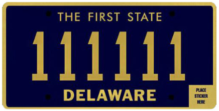 Delaware License Plate