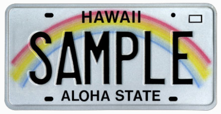 Hawaii License Plate
