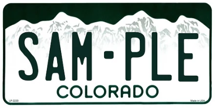 Standard Colorado License Plate Standard Colorado License Plate