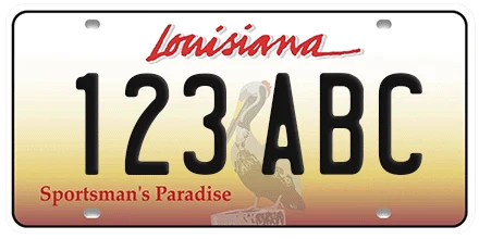 Standard Louisiana License Plate Standard Louisiana License Plate