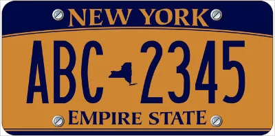 Empire Gold Design of New York License Plate